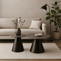 COUCHTISCH (2er-Set) in grau - louna 70/70/40 cm - Schwarz, Metall (70/70/40cm) - Calicosy