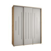 SCHWEBETÜRENSCHRANK 235,2/190/45 3-türig - Silberfarben/Weiß, Holz/Metall (190/235/45cm) - Abiks Möbel