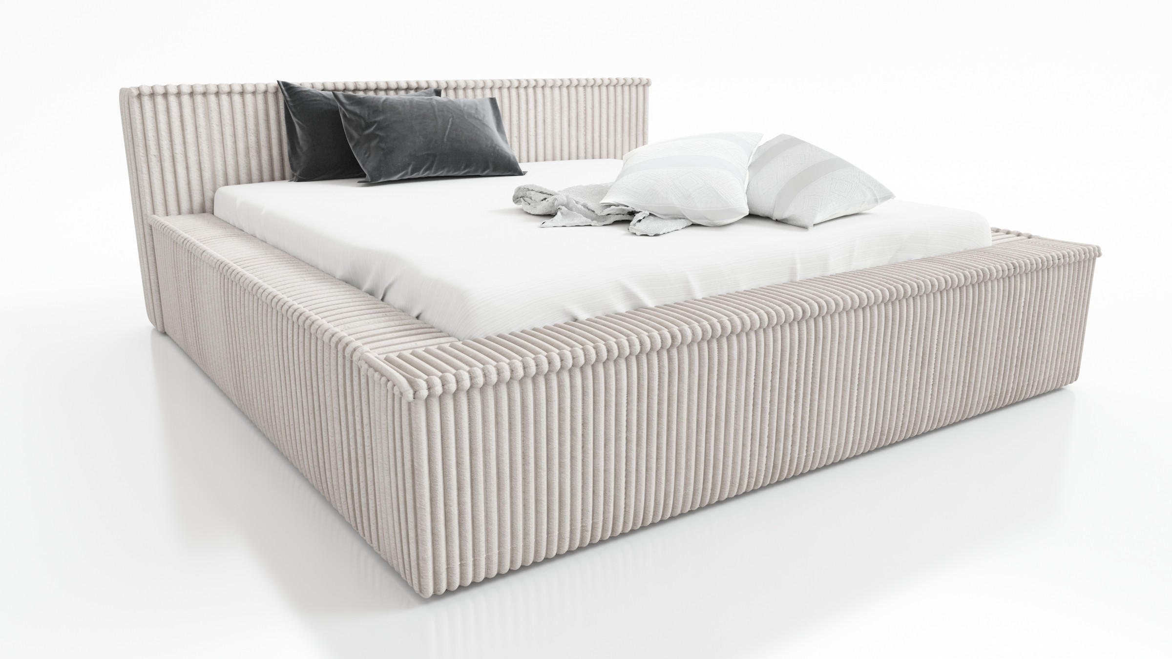 POLSTERBETT RIO 160x200 Hellbraun - Hellbraun, Textil (160/200cm) - A&J MöbelLand