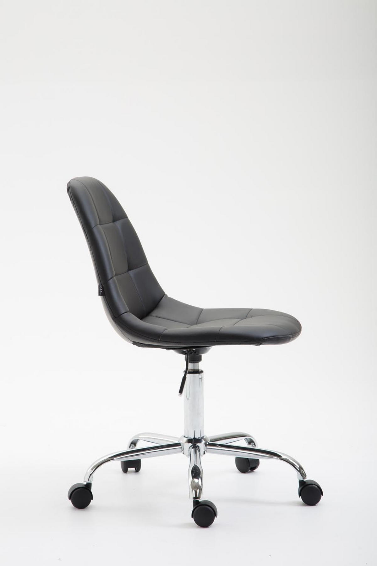 BÜROSTUHL Rhein, Kunstleder Schwarz - Schwarz, Textil/Metall (47/89/56cm) - TPFLiving