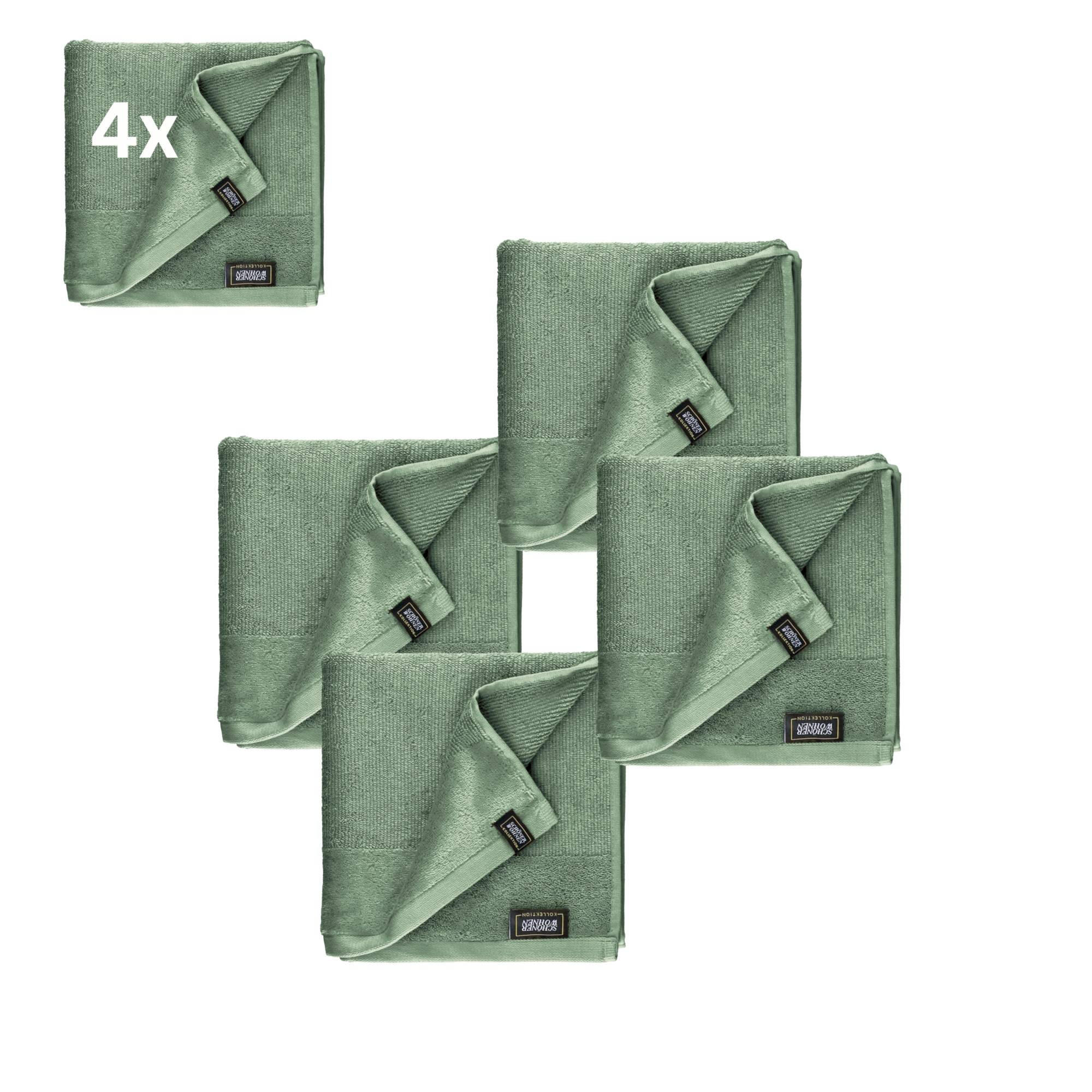 HANDTUCH SENSE-4 - Grün, Textil (50/100cm) - Schöner Wohnen