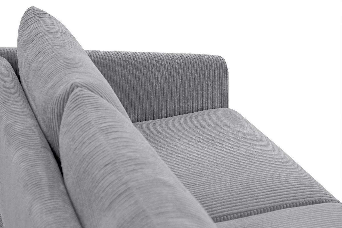 ECKSOFA VILT 4-Sitzer, hellgrau - Hellgrau/Schwarz, Holzwerkstoff/Textil (156/255cm) - Courtois Laville