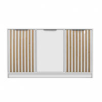 KOMMODE GAREN 138/81/41cm mit Schubladen 3 Türen Weiß - Weiß, Holzwerkstoff (138/81/41cm) - MASSENO