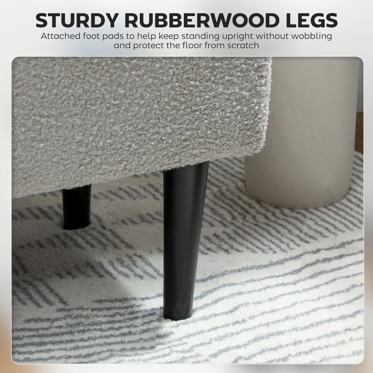 TRUHENBANK Samt, Grau - Grau, Kunststoff (38/45/95cm) - HOMCOM