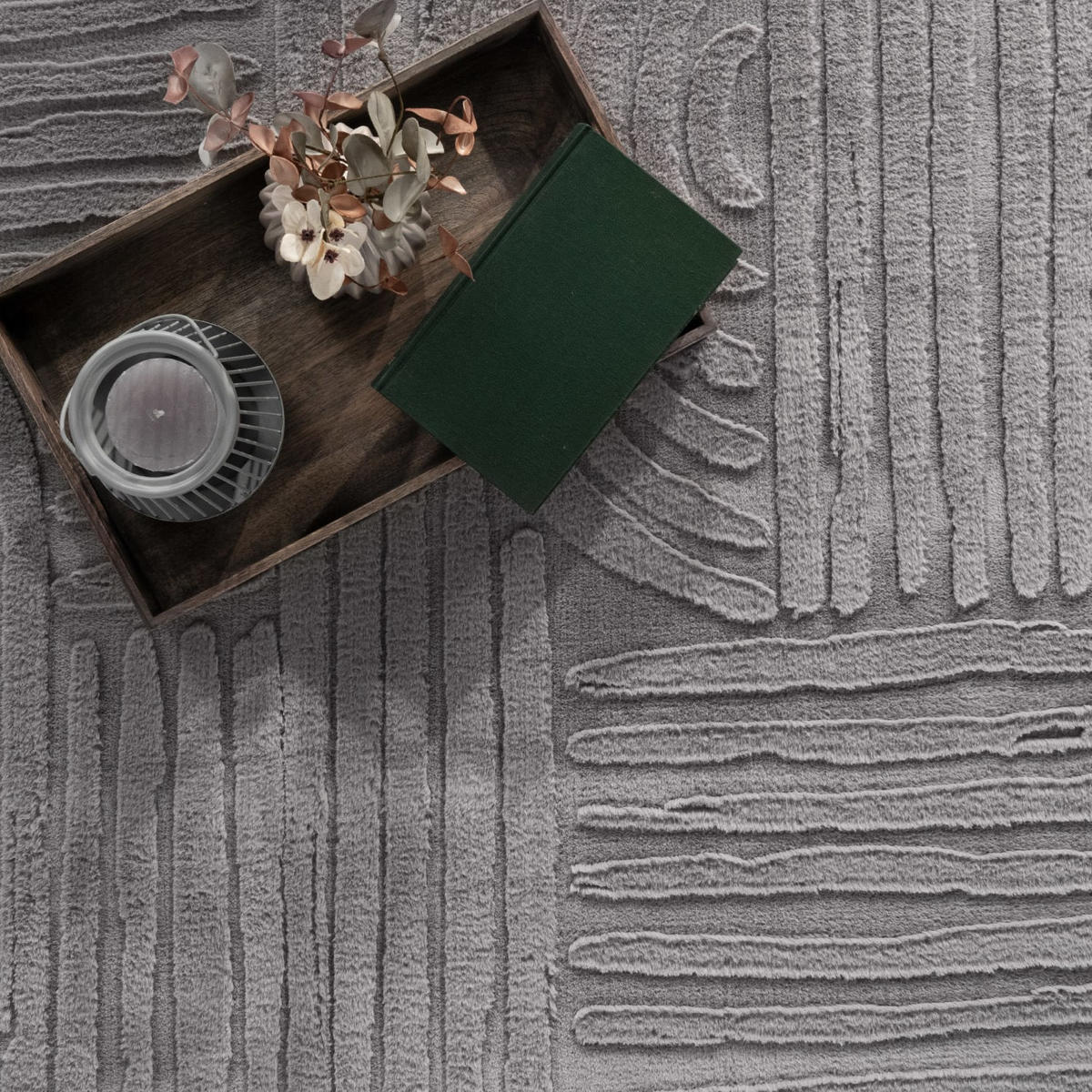 FLACHWEBETEPPICH Boho Grau 80 x 150 cm - Grau, Kunststoff (80/150cm) - TT Home