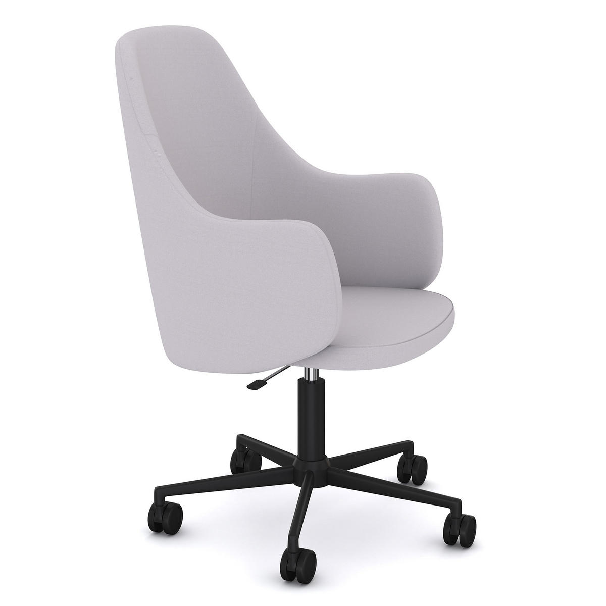 SCHALENSTUHL Consento Triest High Back gepolstert mit Rollen Hellgrau - Hellgrau, Textil (56/98/48cm) - ASSMANN