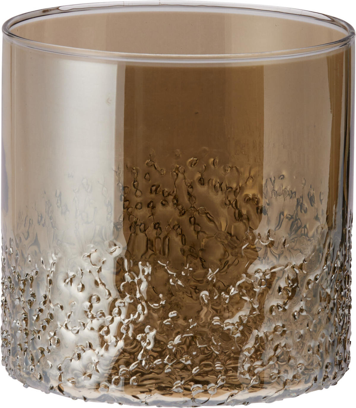 KERZENHALTER Basic Braun 10X10X10 cm Glas - Braun, Glas (10/10/10cm) - Mondex
