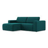 ECKSOFA Links Samt Stoff Blau - Blau/Petrol, Kunststoff/Textil (167/224cm) - Makamii