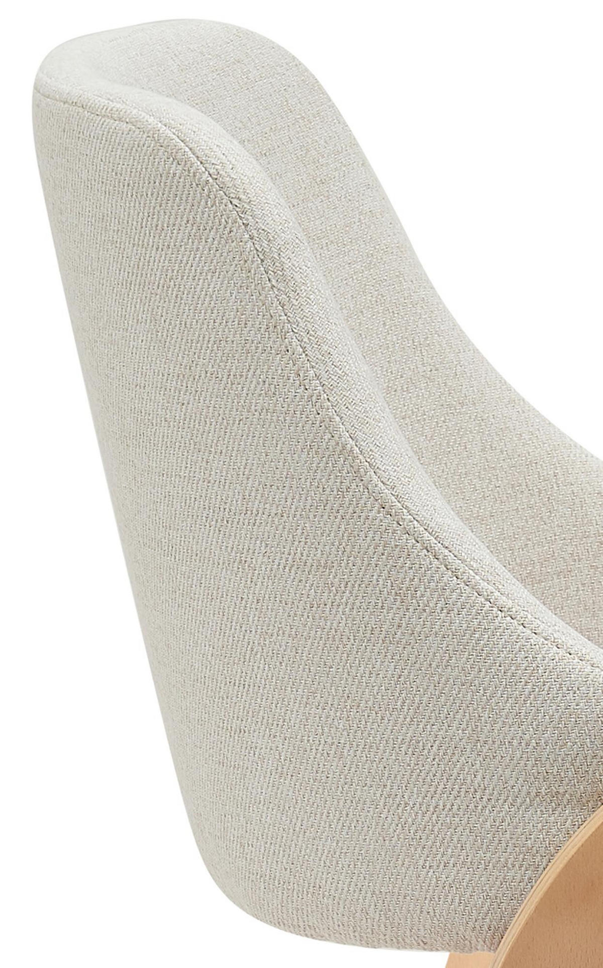 ESSZIMMERSTUHL Stoff Natura/Creme - Eukalyptusholzfarben/Walnussfarben, Holz/Textil (52/86/54cm) - CLP