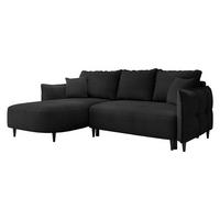 ECKSOFA Sycylia, Seite: Links - Anthrazit/Schwarz, Holz/Textil (244/165cm) - MIRJAN24