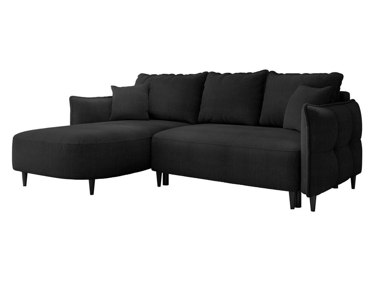 ECKSOFA Sycylia, Seite: Links - Anthrazit/Schwarz, Holz/Textil (244/165cm) - MIRJAN24