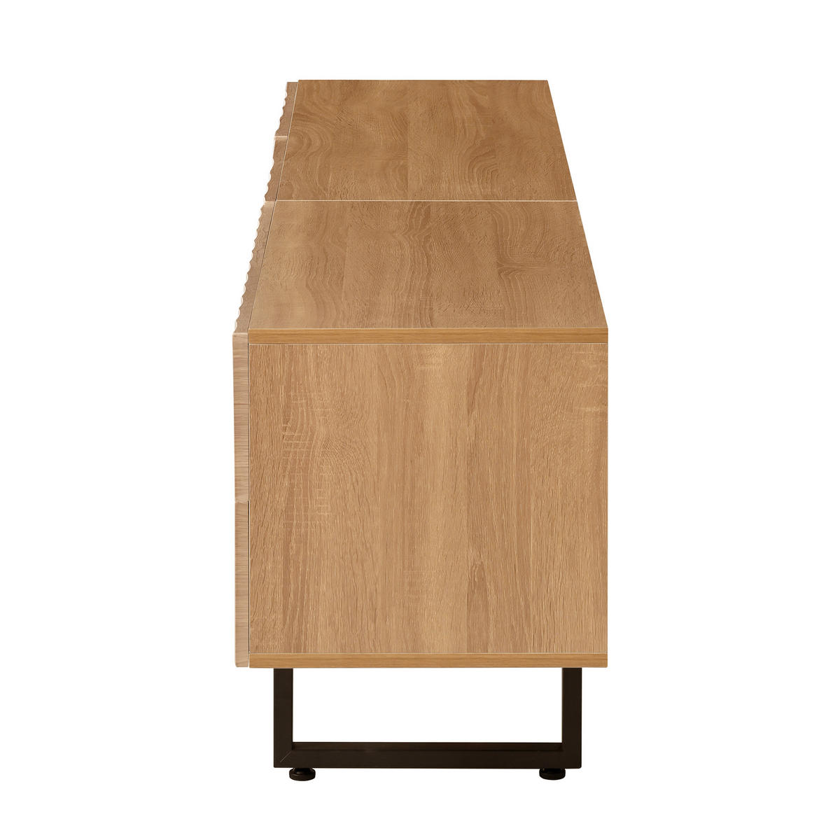 TV-LOWBOARD 180 x 38 x 51,5 cm aus Spanplatte, 3D-Front, 2 Schubladen, Natur - Naturfarben, Holzwerkstoff (180/51/38cm)