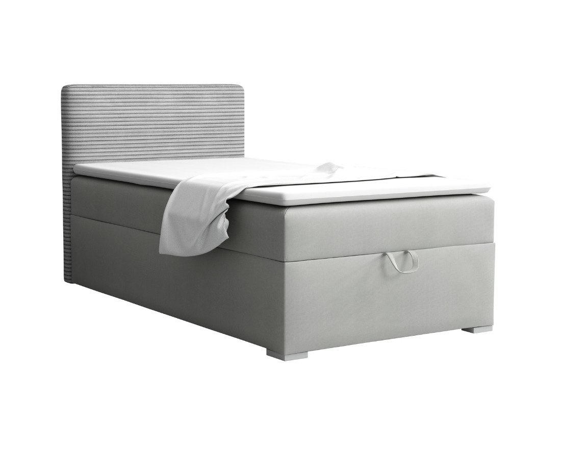 Deine Möbel 24 Boxbett Hellgrau 100x200 cm
