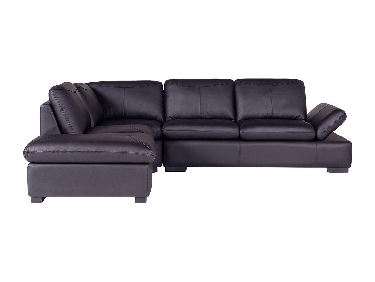 SOFA - 5 Personen - leder - schwarz Onyx - Schwarz, Leder (268/79/231cm) - Vente-Unique