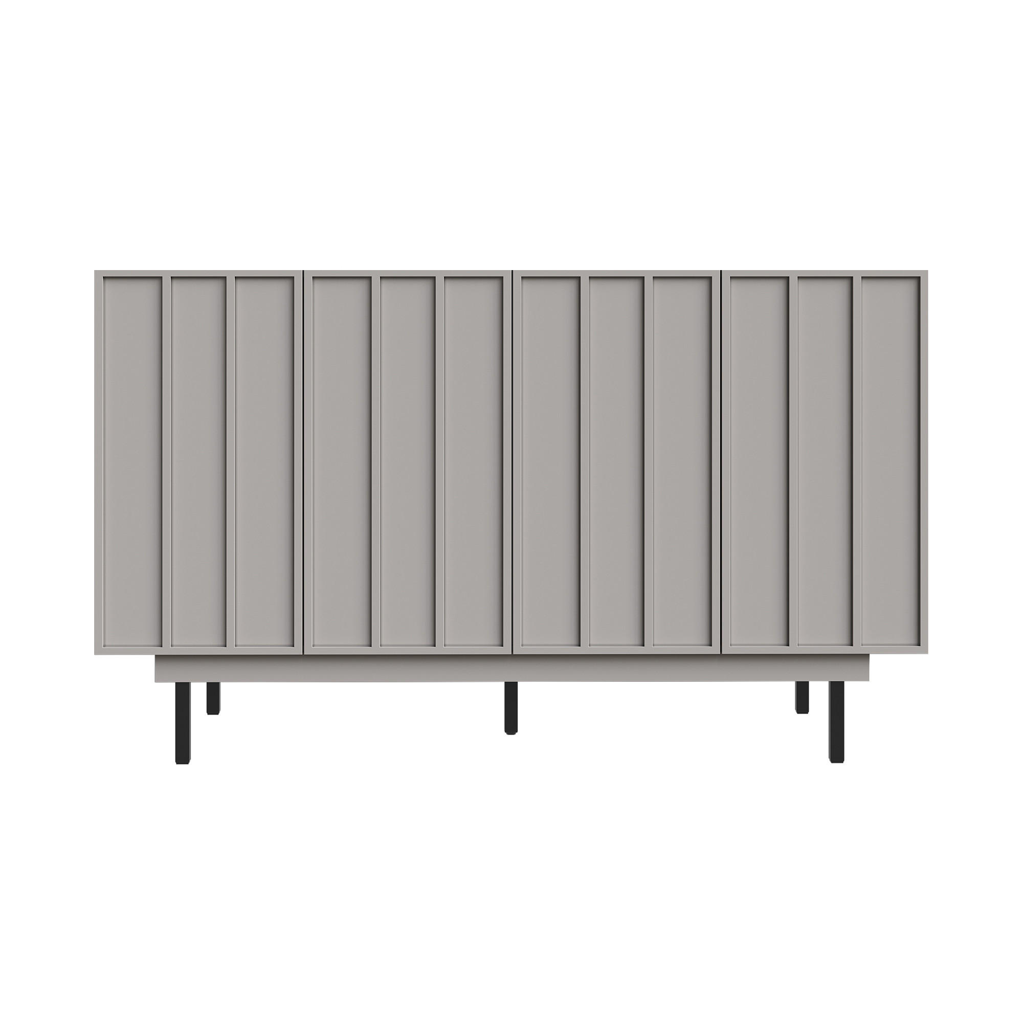 SIDEBOARD mit 4 Türen und verstellbaren Regalen, 140/38.5/82.5cm - Grau, Holzwerkstoff (140/82.5/38.5cm) - Urban Meuble