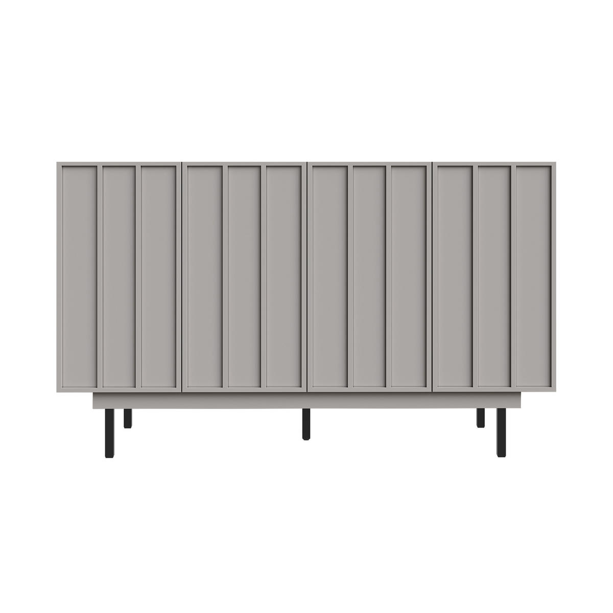 SIDEBOARD mit 4 Türen und verstellbaren Regalen, 140/38.5/82.5cm - Grau, Holzwerkstoff (140/82.5/38.5cm) - Urban Meuble