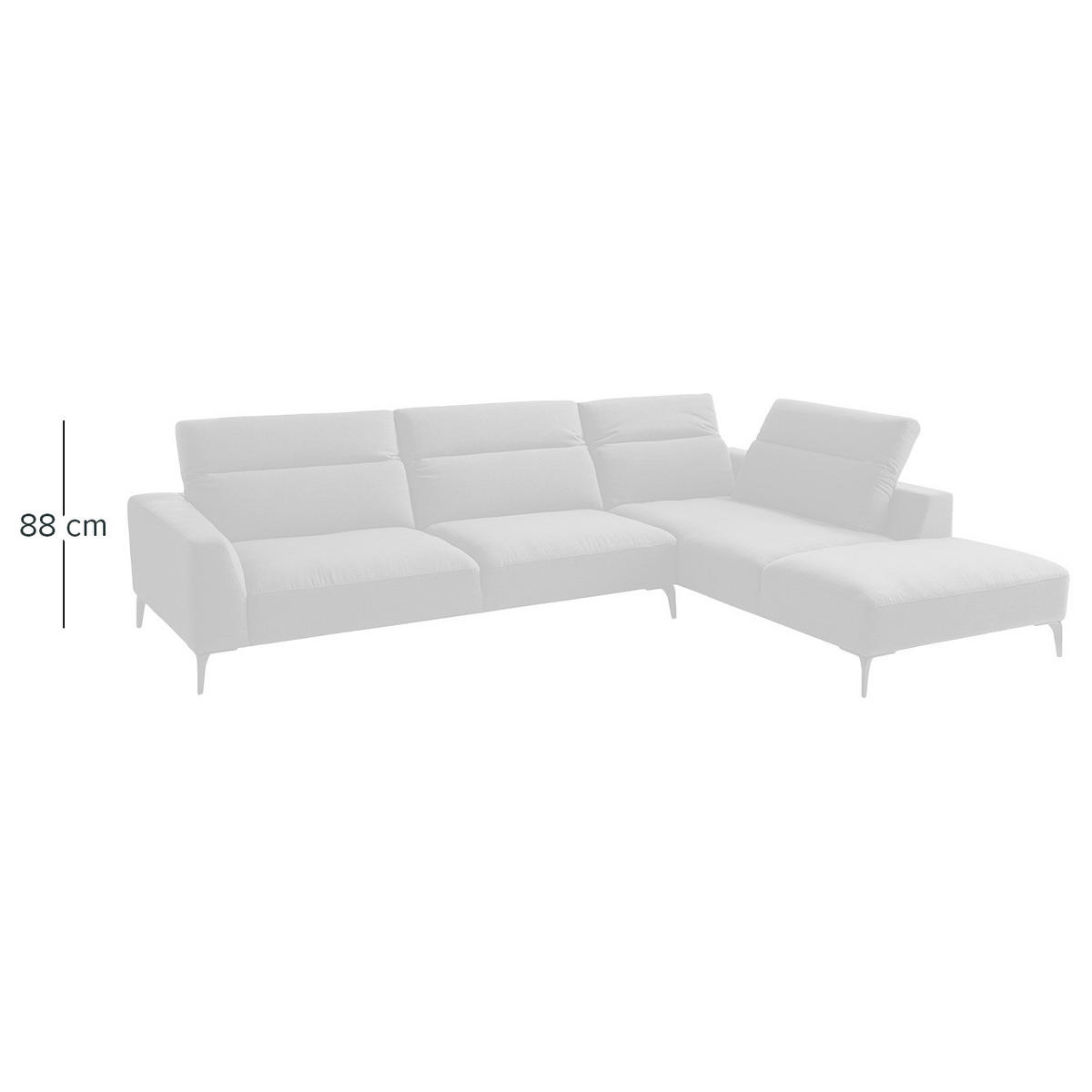 ECKSOFA mit Ottomane - Hellgrau/Schwarz, Textil/Metall (325/238cm) - home24
