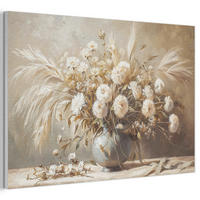 AKUSTIKBILD Blumen - Vase - Stilleben - Beige Akustikpaneele 90x60 cm - Creme, Kunststoff (90/60/0.9cm) - MuchoWow