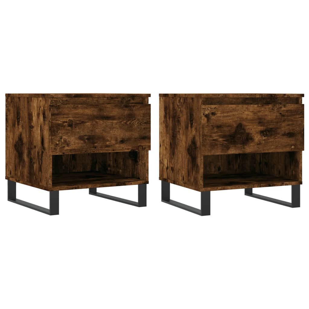 COUCHTISCHE 2 Stk. Räuchereiche 50x46x50 cm Holzwerkstoff - Braun, Holzwerkstoff (50/46/50cm) - furnicato