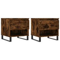 COUCHTISCHE 2 Stk. Räuchereiche 50x46x50 cm Holzwerkstoff - Braun, Holzwerkstoff (50/46/50cm) - furnicato