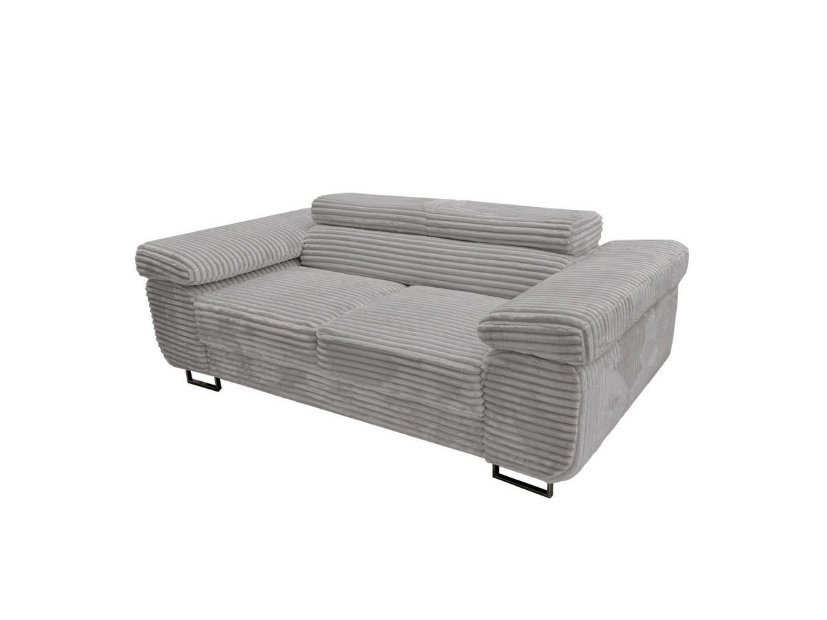 GUSTAW Sitzgarnitur 3+2+1, Schlafsofa 3-Sitzer, Cordbezug Hellgrau - Hellgrau, Textil (225/92/101cm) - KS Home Concept