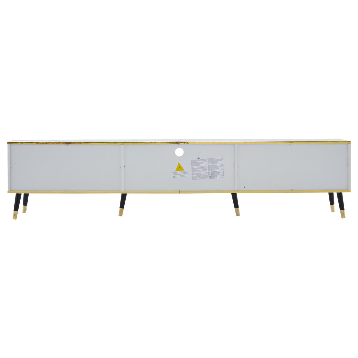 LOWBOARD DE-40356 Marmoroptik mit Goldakzenten Weiß - Weiß, Holzwerkstoff (200/46/40cm) - ComfortXL