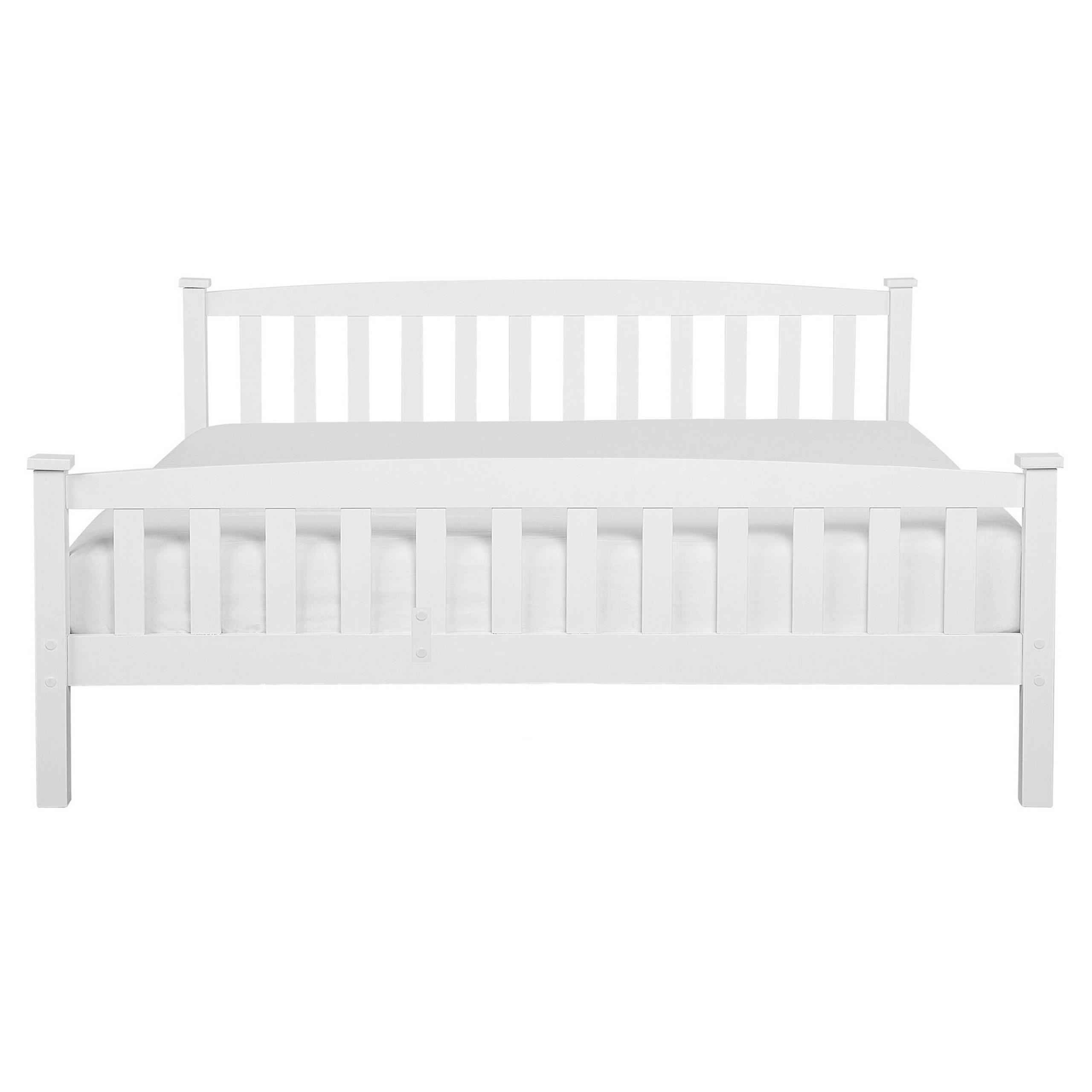 HOLZBETT 160/200cm Weiß Giverny - Weiß, Holz (160/200cm) - Beliani