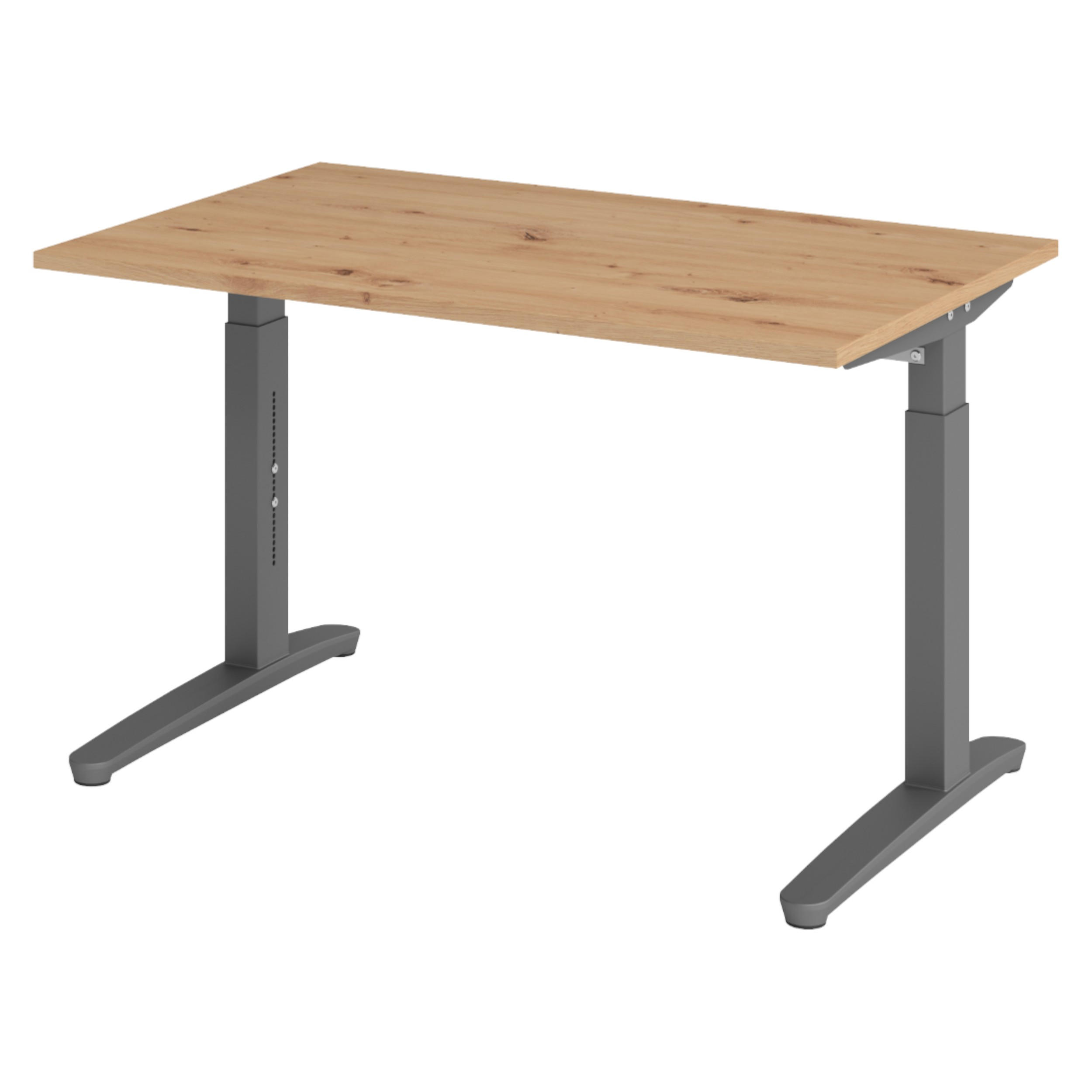 bümö Schreibtisch Wildeiche, Graphit 120x74x80 cm