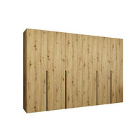 DREHTÜRENSCHRANK 202/300/52 6-türig - Schwarz/Eiche Artisan, Holz (300/202/52cm) - Abiks Möbel