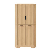 ECKSCHRANK Aufbewahrungsschrank Naturholz-Optik 4 Türen & Böden 172cm - Naturfarben, Holzwerkstoff (60/172/60cm) - Urban Meuble