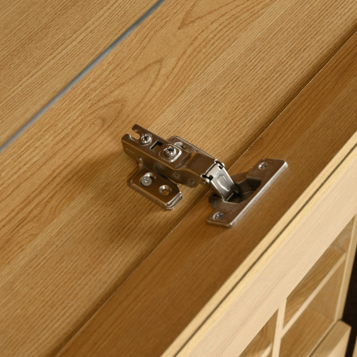 WEINSCHRANK DE-38901 110/38/111 cm 2 Türen und LED-Beleuchtung Holz/Schwarz - Naturfarben, Holzwerkstoff (110/111/38cm) - ComfortXL