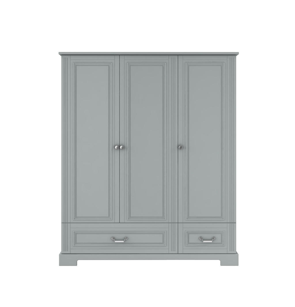 KINDERKLEIDERSCHRANK Ines, 3-türig – ideal für das Kinderzimmer - Grau, Holzwerkstoff (150/180/51cm) - RAUMHIRSCH FURNITURE