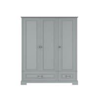 KINDERKLEIDERSCHRANK Ines, 3-türig – ideal für das Kinderzimmer - Grau, Holzwerkstoff (150/180/51cm) - RAUMHIRSCH FURNITURE