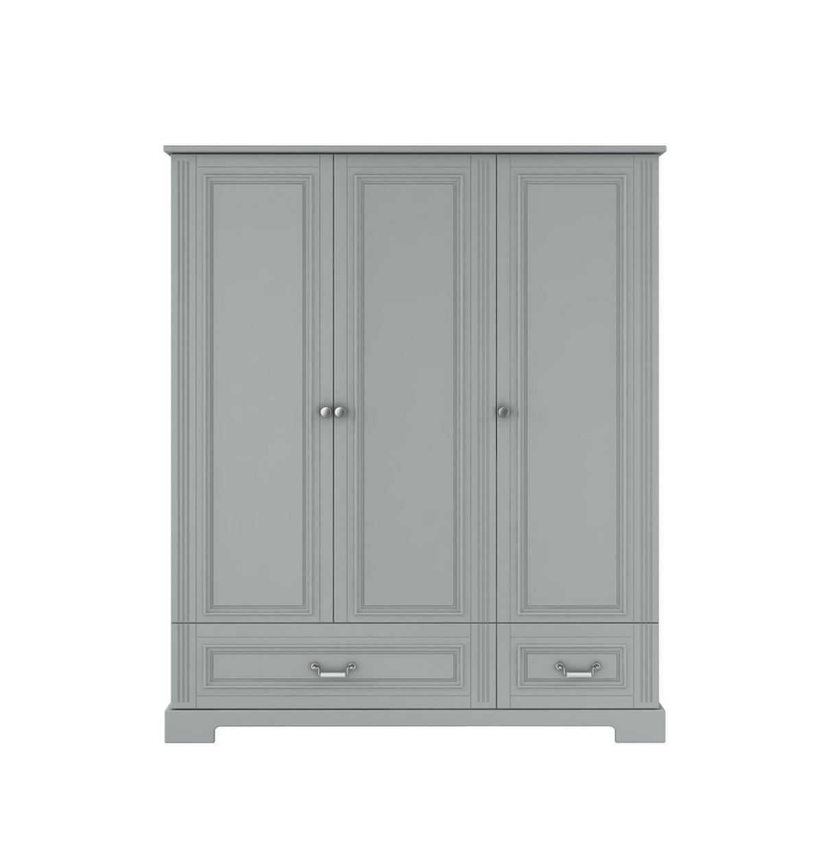 KINDERKLEIDERSCHRANK Ines, 3-türig – ideal für das Kinderzimmer - Grau, Holzwerkstoff (150/180/51cm) - RAUMHIRSCH FURNITURE