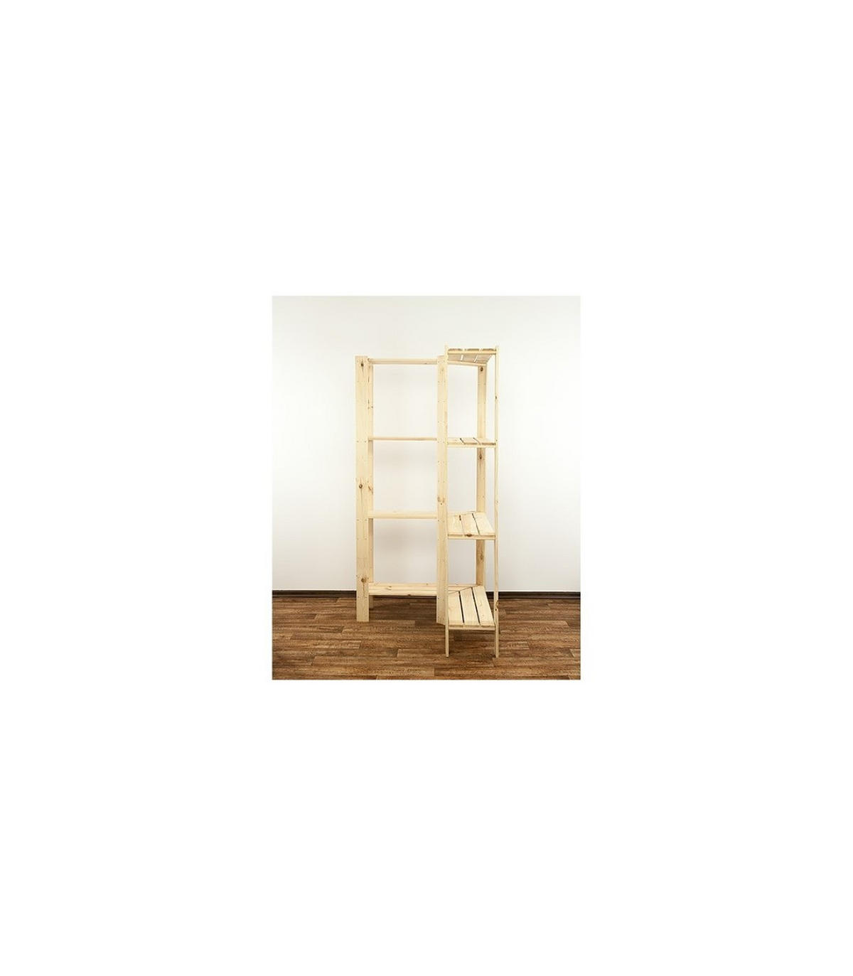 ECKREGAL WOODLAND 166,4x85x30cm Fachlast 120kg 4 Fachboden Kiefernholz Natur - Naturfarben, Holz (85/166.4/30cm) - PROREGAL