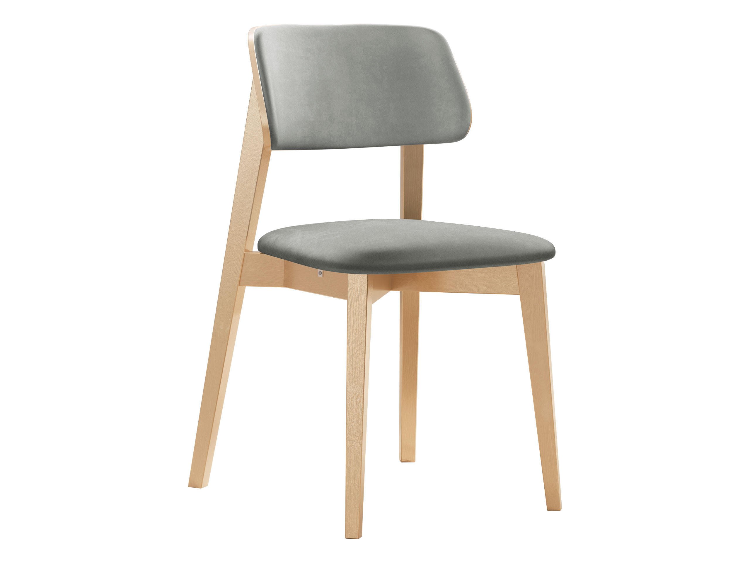 WOHNZIMMER STUHL KT63/C, Holzfarbe: Buche - Buchefarben/Grau, Holz/Textil (47/80/49cm) - MIRJAN24
