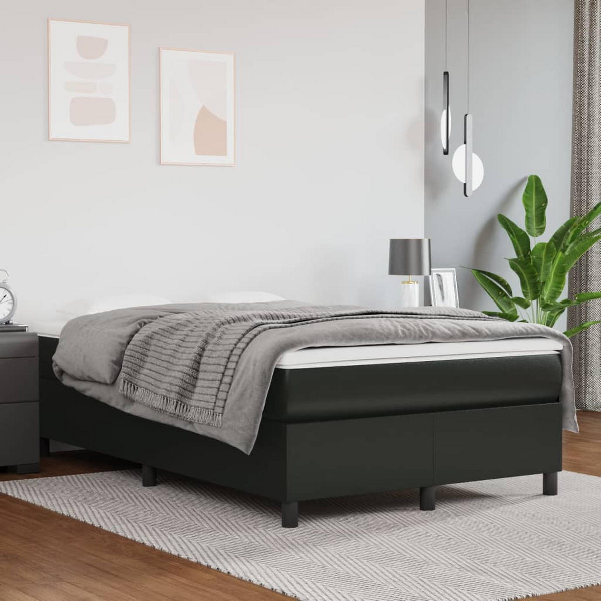 POLSTERBETT Rabjohns 120/203 cm - Schwarz, Holzwerkstoff (120/200cm) - Nettlife