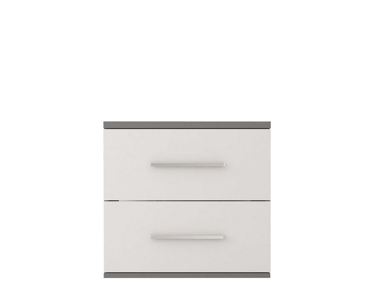 KINDER-NACHTTISCH OLMO 22 55/44/51 Weiß/Grau - Weiß/Grau, Holzwerkstoff (55/51/44cm) - Deine Möbel 24