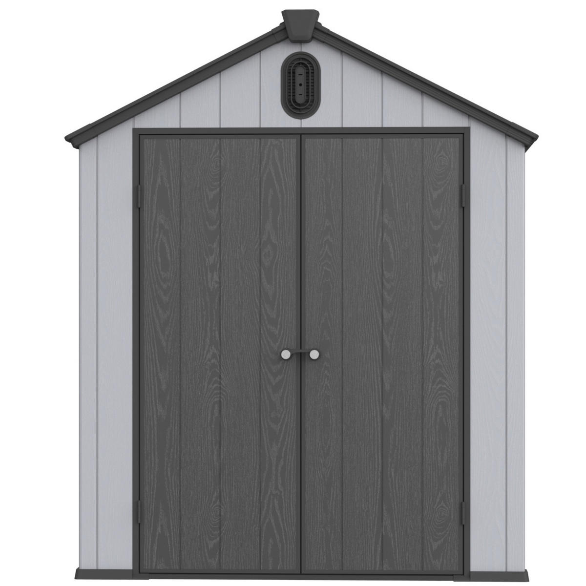 GERÄTEHAUS 240/187/221 cm mit Grau 2 Türen - Grau, Metall (240/221/187cm) - Oxeza