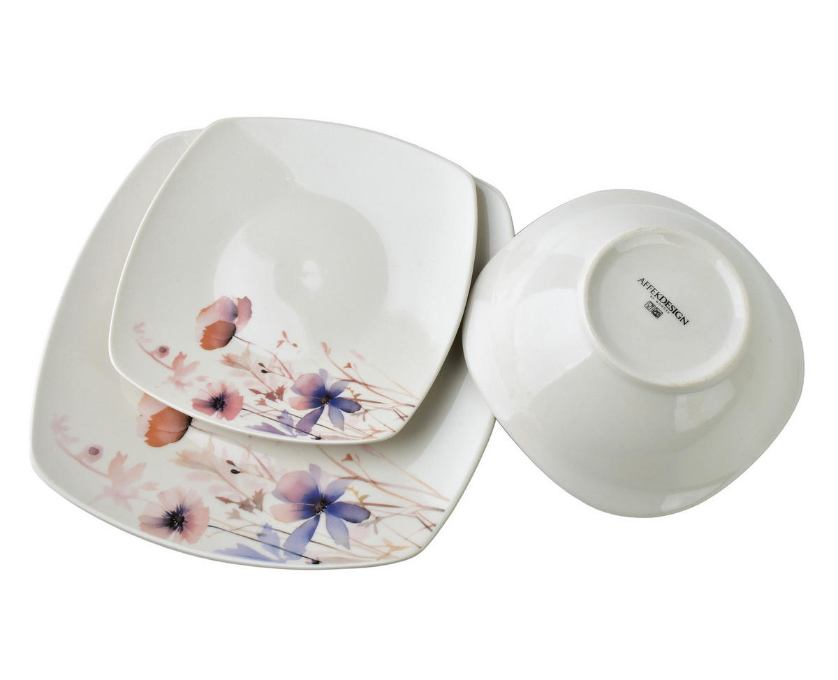 JÍDELNÍ SADA, porcelán, fialová - fialová, keramika (30/20/30cm) - Mondex