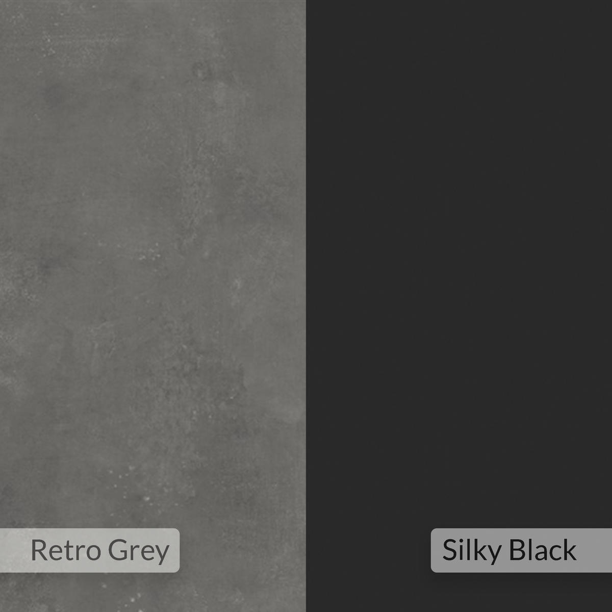 SCHREIBTISCH Inna Retro-Grau, Grauschwarz seidenmatt 100/60/75 cm - Multicolor/Schwarz, Holzwerkstoff/Metall (60/100/75cm) - Decortie