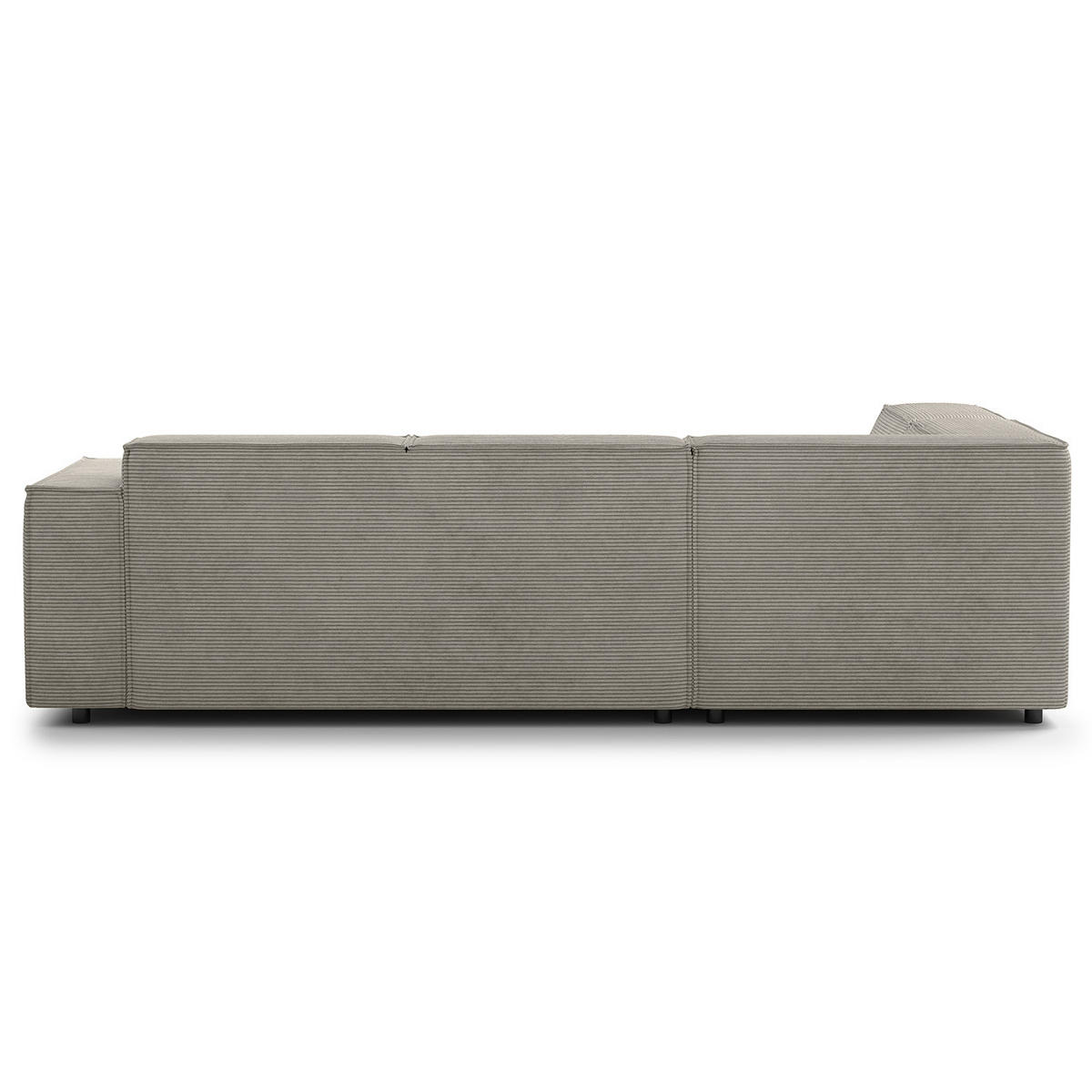 ECKSOFA mit Ottomane - Graubraun/Schwarz, Kunststoff/Textil (260/234cm) - home24