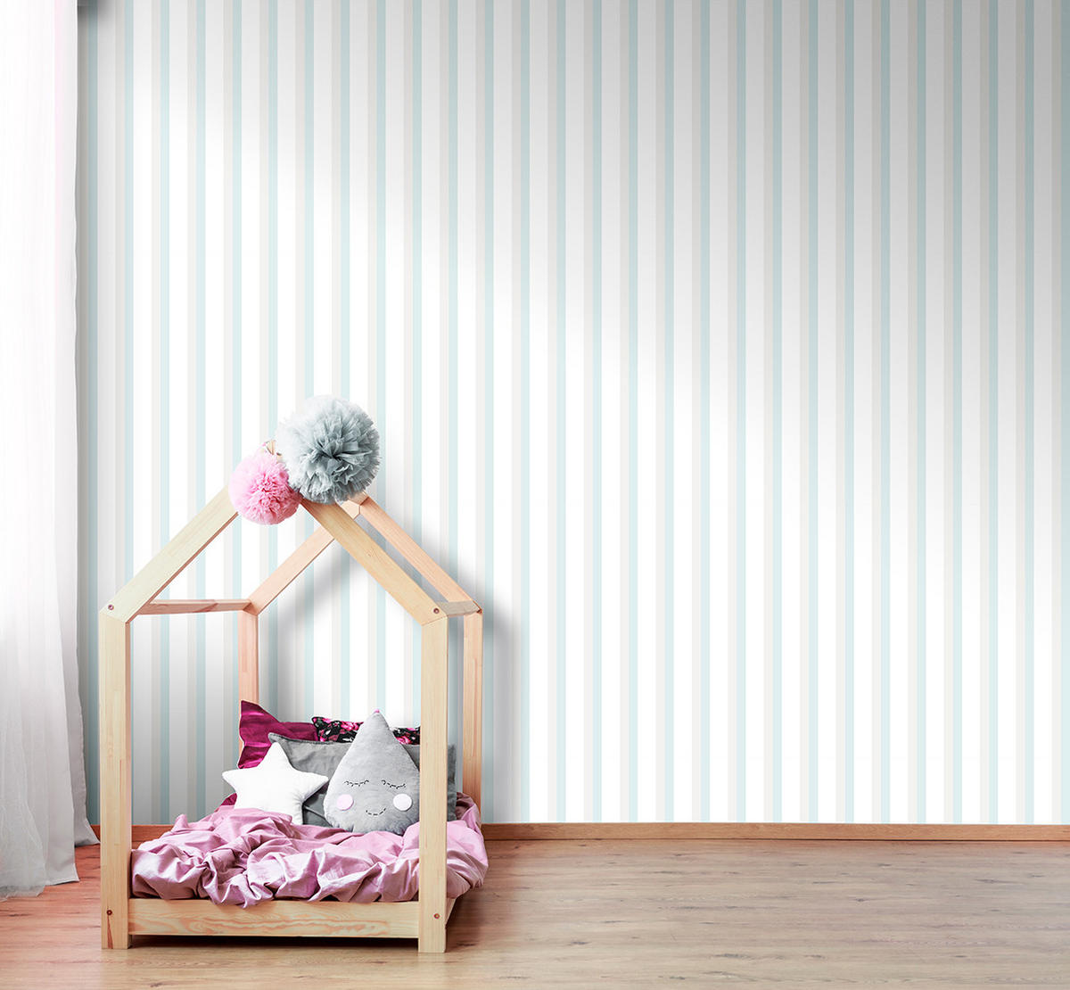 TAPETE Streifen 53 cm x 10 m - Grün, Papier (53/0.1cm) - Sanders & Sanders