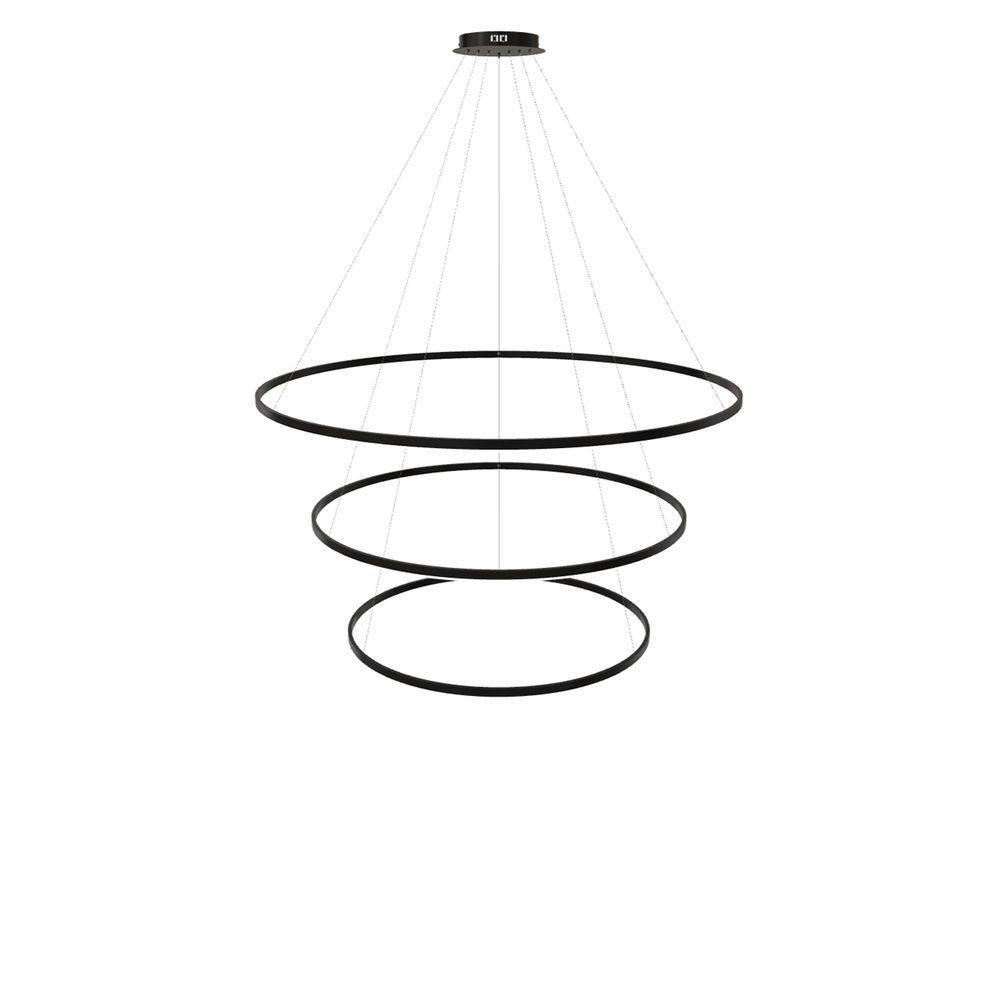 LED-HÄNGELAMPE 3er Ring Schwarz Ø 150 | 120 | 100cm - Schwarz, Metall (1.3/150/3.3cm) - s.luce