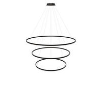 LED-HÄNGELAMPE 3er Ring Schwarz Ø 150 | 120 | 100cm - Schwarz, Metall (1.3/150/3.3cm) - s.luce