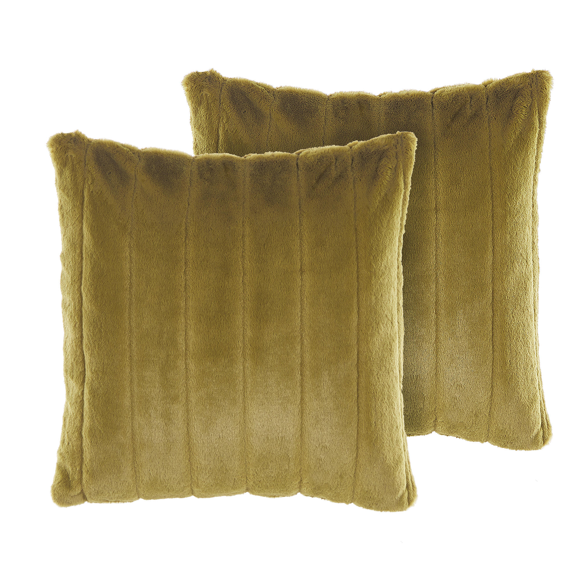 DEKOKISSEN 2er-Set Olivgrün 45/45 cm Pumila - Olivgrün, Textil (45/45cm) - Beliani