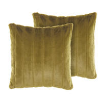 DEKOKISSEN 2er-Set Olivgrün 45/45 cm Pumila - Olivgrün, Textil (45/45cm) - Beliani