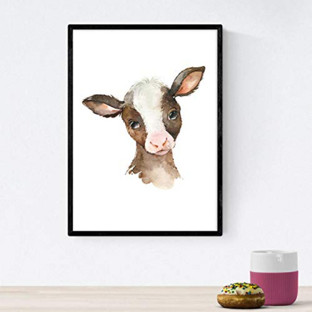 POSTER Set mit 4 Elefantenkuh Pferd und Zebra A3 Rahmenlos - Klar, Papier (29.7/3cm) - Nacnic