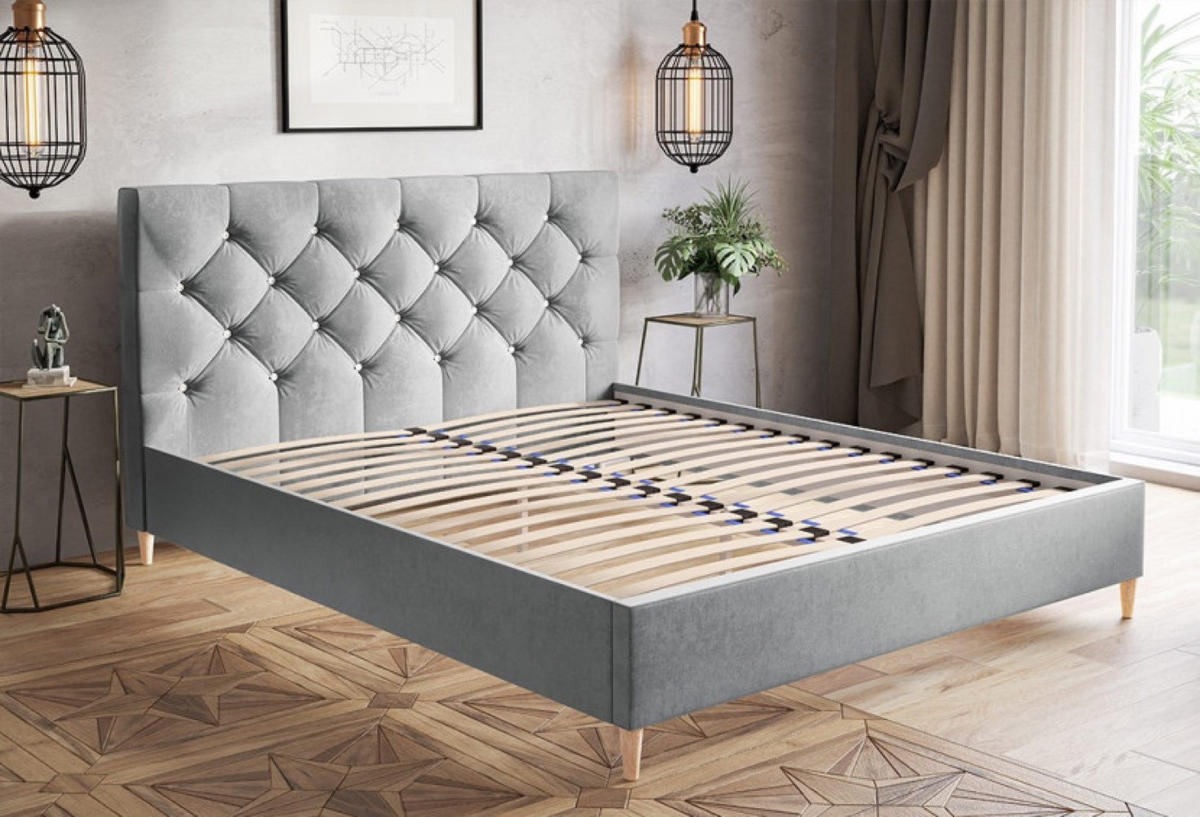 BETT Schwarz LUXO 6 Gepolstert Auf Hohen Beinen 180x200 cm - Eichefarben/Schwarz, Textil (180/200cm) - Sepro Meble