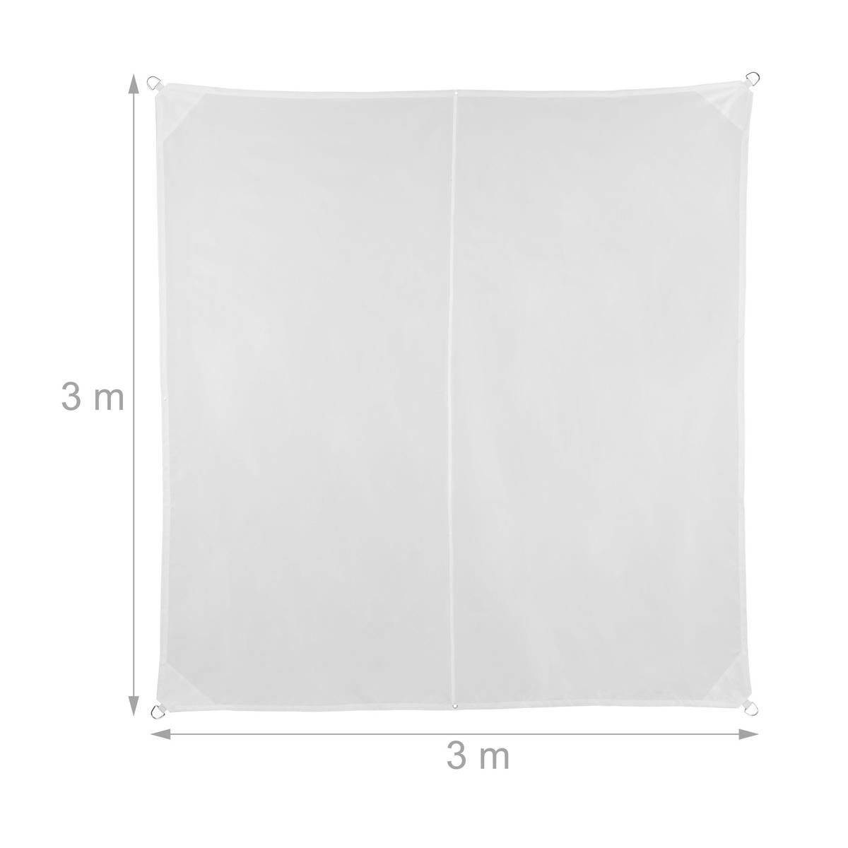 SONNENSEGEL - Weiß, Textil/Metall (300/300cm) - Relaxdays